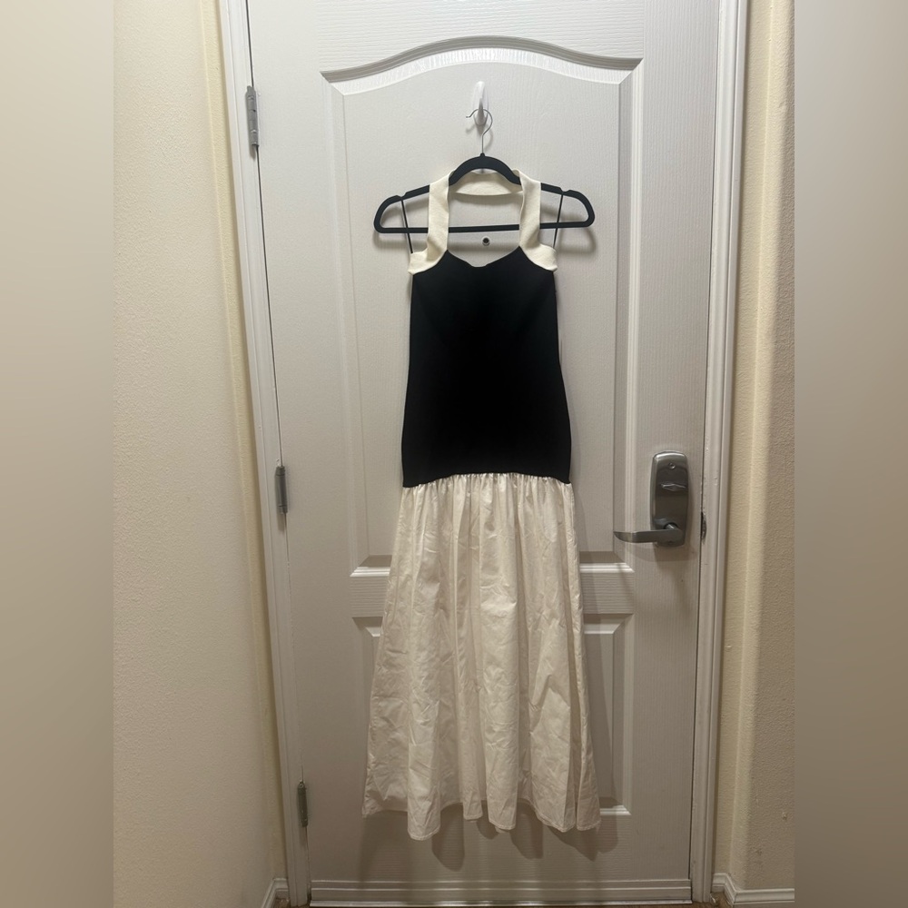Line & Dot KOHL MIX-MEDIA MAXI DRESS white & Black Size S NWT - Picture 5 of 8